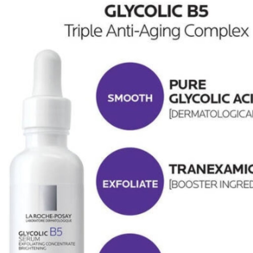 LAROCHE POSAY Glycolic B5 10% Pure Glycolic Acid Serum NIB 1floz